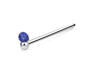 Blue Stone Silver Straight Nose Stud NSKA-730